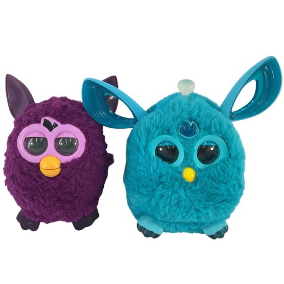 Set of 2 Hasbro Furby Connect Plum Fairy Teal & Purple Interactive Toy Preowned
